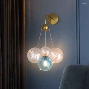 Muurlampen moderne kinderen led sconce slaapkamer slaapkamer Japanse stijl bedgside glazen kinderen project el kamer verlichting armatuur