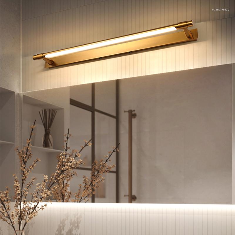 Wall Lamps Modern Copper Long Vanity Lamp Indoor Washbasin Decor Mirror Front Light LED Bathroom Toilet Cabinet Dressing