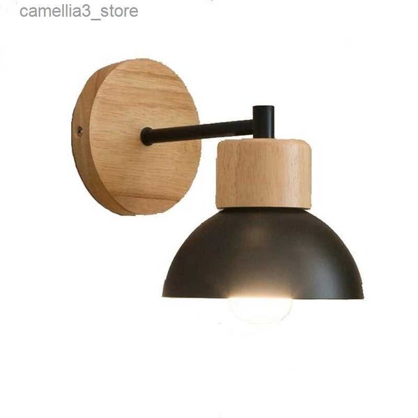 Lampes murales Moderne créatif chambre d'amis balcon escalier applique chambre tête lit personnalité oiseau lampe Simple demi-rond bois luminaire Q231127