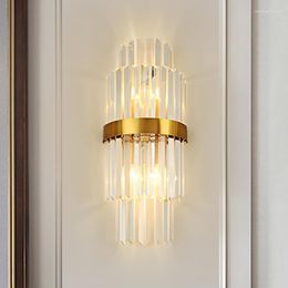 Lámparas de pared Lámpara de cristal moderna para el vestíbulo del salón de la sala E14 Gold Donce Iluminación interior Baño Bedside Art Bedside Fixtu