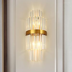 Wandlampen moderne kristallen lamp voor woonkamer hal foyer e14 gouden sconce indoor verlichting badkamer slaapkamer bedektocht kunst decor fixtu