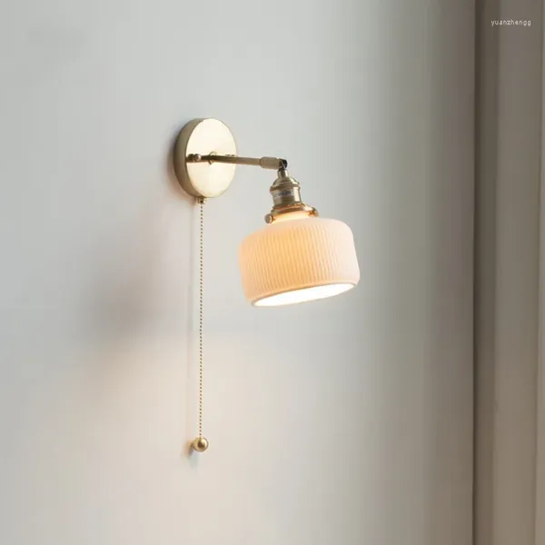 Lampes murales Lampe en cristal moderne Rétro Salle de bain Vanité Luminaria LED Luminaire Applique Bougies Antler Sconce Antique Poulie en bois