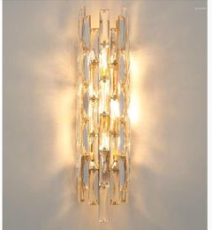 Wandlampen Modern Crystal Luxury Led Light D14cm H50cm Achtergrondlamp voor slaapkamerbedrestaurant AC90V - 260V Wall -Sconces