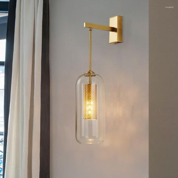 Lámparas de pared de cristal moderno, iluminación de baño antigua Vintage, decoración coreana para habitación, lámpara de vela Penteadeira Camarim, luz Retro