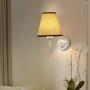 Wandlampen Moderne Stof E27 Lamp Slaapkamer Nachtkastje Eenvoudige Europese Stijl Woonkamer El Studeerkantoor Lichtgang