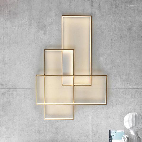 Lámparas de pared Marcos de geometría moderna Lámpara LED Decoración para sala de estar Luces Dormitorio Accesorios de iluminación Aplique interior Luminaria