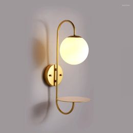 Wandlampen moderne glazen ballamp led verlichtingsarmaturen voor huisdecor woonkamer keuken badkamer slaapkamer loopbrug gouden sconce luminaire