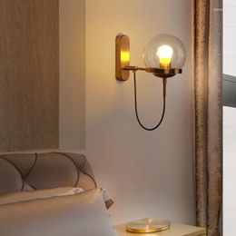 Lampes murales lampe à balle en verre moderne Nordique LED Métal industriel décorer la base d'éclairage intérieur pancarte chambre