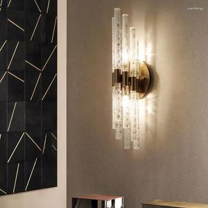 Wandlampen Moderne Glazen Verlichting Foyer Slaapkamer Eetkamer Lamp Goud Metaal E14 Lamp Drop Creatieve Schans