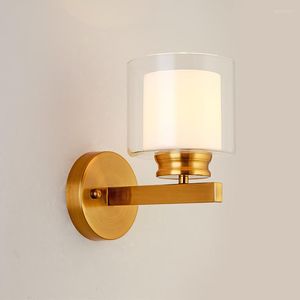 Wandlampen moderne gouden led -lamp glazen lichten voor huisdecor woonkamer slaapkamer badkamer spiegel verlichtingsarmaturen sconce art deco