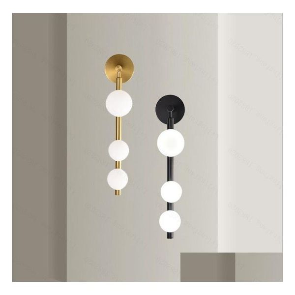 Lampes murales modernes Golden Black Metal Vanity Vanity Light for Corridor Salle