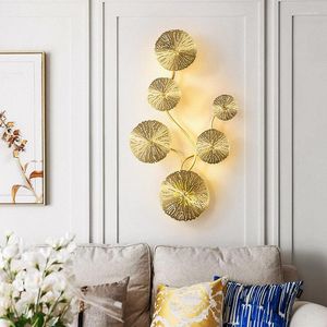 Appliques murales moderne décor à la maison intérieur lumière LED esthétique salon chambre armoire chevet décoration éclairage feuille d'or
