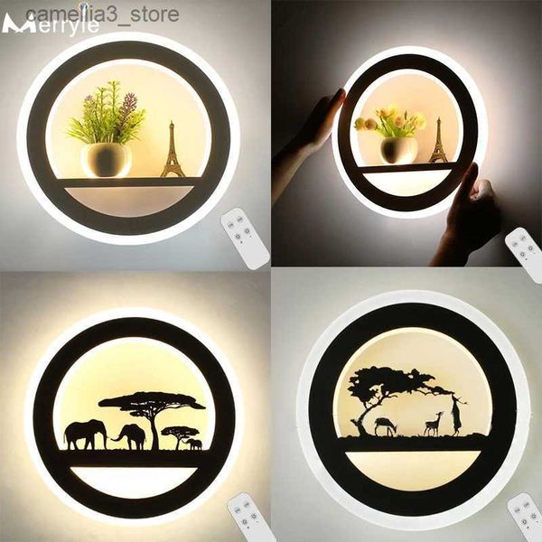 Lampes murales Moderne maison LED chevet applique acrylique intérieur applique murale lumière sans fil télécommande décor chambre salon Q231127