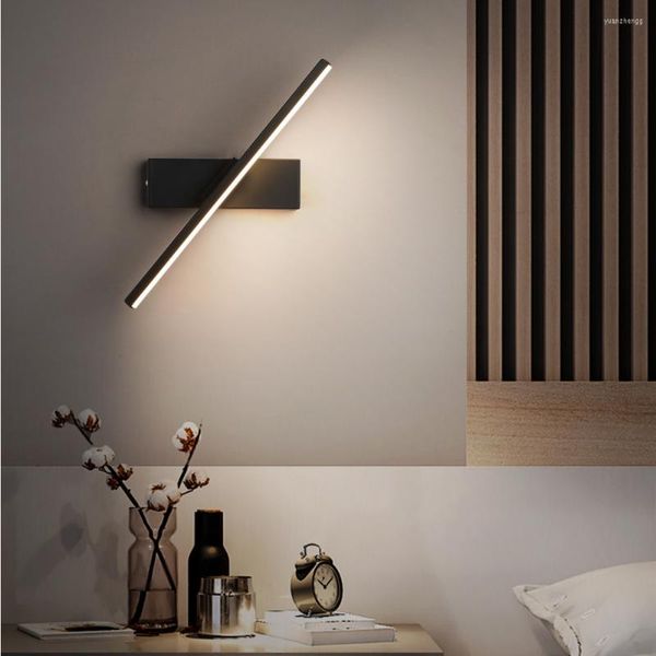 Lampes murales lampe moderne 330 ° rotatif réglable chambre chevet lecture intérieur lumière LED pour salon miroir phares