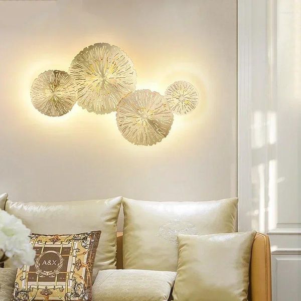 Lampes murales Lampe moderne Lotus Leaf Sronce pour les lumières LED de salle de bain Loft Decor with Industrial Bedroom Bedside Indoor Éclairage