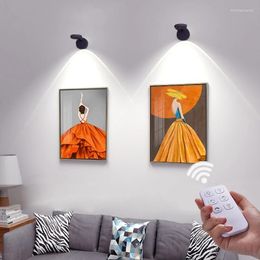 Wandlampen moderne led achtergrond kast muurschildering licht gratis installatie huis draadloze afstandsbediening voor indoor decor kunstshow