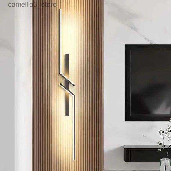 Lámparas de pared Lámpara de pared de cabecera LED moderna Luz de pared interior minimalista para sala de estar Dormitorio Escaleras TV Fondo Decoración de pared Luces Lámparas Q231127