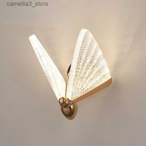 Lampes murales Moderne Led papillon appliques luminaire chambre salon décoration de la maison applique lampe Aisel couloir éclairage nouveauté intérieur Q231127