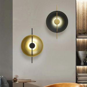 Wandlampen Moderne Led Interieur SCONCES NAORDIC GOUD ZWARTE ROOL RUND IJzeren Woonkamer Slaapkamer Bedroom Lamp Trappen Aisle Lights