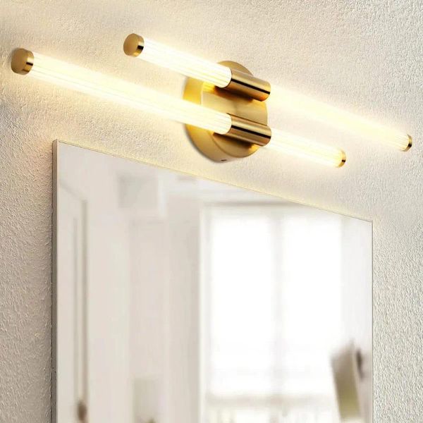 Lámparas de pared Lámpara LED moderna 85-265V Nórdico Creativo Minimalista Oro/Negro/Plata/Luz de espejo Iluminación adecuada para sala de estar y dormitorio