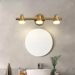 Lampes murales lampe à LED moderne miroir en cuivre noir Light pour la commode de la salle de bain chambre à coucher décoration intérieure 2/3/4