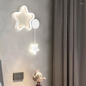 Wandlampen Moderne Led Lamp Cloud Star Moon Black and White Lighting For Children's Room Study Slaapkamer Living Indoor Decor