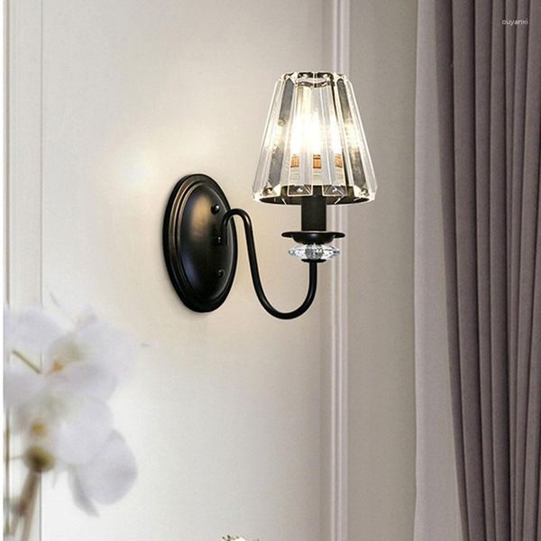 Lampes murales Lampe LED moderne Lampe en cristal Abat-jour Lumière pour salle de bain Chambre Salon Luminaire intérieur Appliques Décoration de la maison