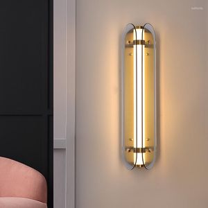 Appliques murales moderne lampe à LED design verre miroir lumière pour salon chambre étude couloir chevet nordique décor Loft