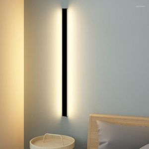 Wandlampen moderne led -lamp lichten eenvoudige Noordse minimalistische lange strip slaapkamer bedkamer bedgroun trappenhuis gangpad decoratied