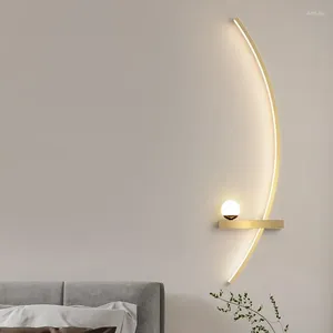 Wandlampen Moderne LED-lamp Minimalistische Streep Blaker Zwart Goud Decoratief Voor Slaapkamer Nachtkastje Studeerhuis Binnenverlichting Lusters
