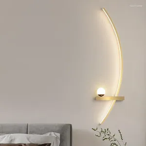 Wandlampen Moderne LED-lamp Minimalistische Streep Blaker Zwart Goud Decoratief Voor Slaapkamer Nachtkastje Studeerhuis Binnenverlichting Lusters