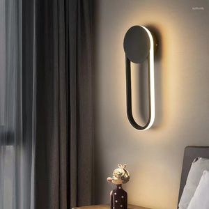 Wandlampen modern led licht goud indoor decor sconce long strip ring Noordse woonkamer keukenhal slaapkamer lamp