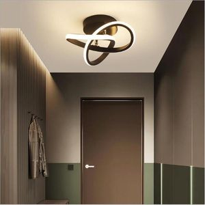 Lampes murales LED moderne style minimaliste nordique noir blanc arc forme entrée couloir escaliers loft couloir décoration éclairage