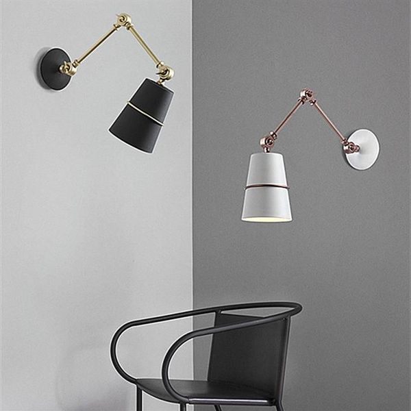 Wandleuchten Moderne lange Schwingarm schwarze Lampe Wandleuchte für Zimmer Studio neben Wandlamp Aplique De Pared Indroo Home Fixtures245S