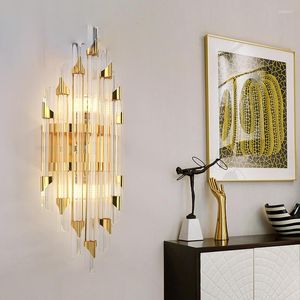 Appliques murales moderne luxe cristal lampe salon TV fond Simple LED applique chambre allée décoration luminaires intérieurs
