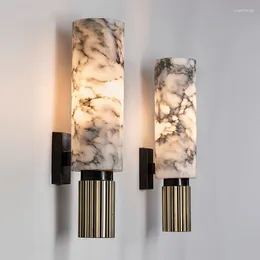Lampes murales de luxe moderne en marbre naturel chambre à coucher chevet LED lumières cuisine table à manger décor luminaires applique pour chambre appareil ménager