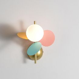 Lampes murales modernes Macaron LED feuilles nordique fleur branche appliques pour la maison salle de bain chambre chevet intérieur décor éclairage