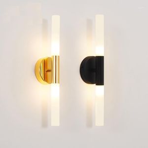 Lampes murales modernes Tube en métal tuyau haut vers le bas lampe à LED lumière applique chambre Foyer salle d'eau salon toilette salle de bain LED1