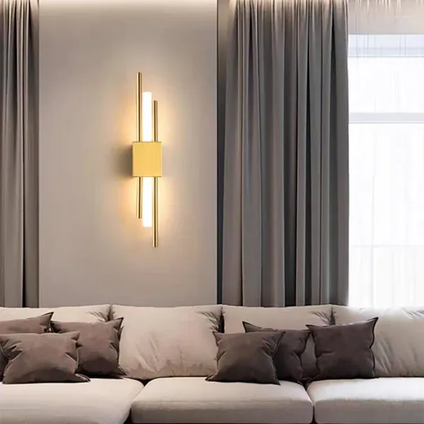 Lámparas de pared modernas minimalistas creativas de hierro acrílico lámpara LED cobrizo dormitorio estudio comedor pasillo accesorios de iluminación gota