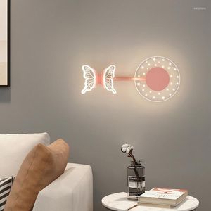 Lampes murales Design minimaliste moderne lumière LED dessin animé décoration intérieure lampe pour salon lit