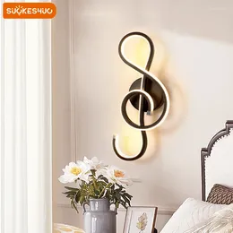 Lampes murales Lampe LED minimaliste moderne en aluminium salon/chambre à coucher table de chevet intérieur noir/blanc AC90-260V décoration d'éclairage de couloir