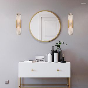 Lámparas de pared Modernas minimalistas postmodernas Mármol natural Sala de estar Luces Hardware Mesita de noche Dormitorio Estudio Iluminación de entrada