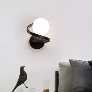 Wandlampen Moderne Nordic Lamp Ijzer Spiraal Lijn Bal Up Down Verlichting Blaker Voor Bar Nachtkastje Woonkamer Drop