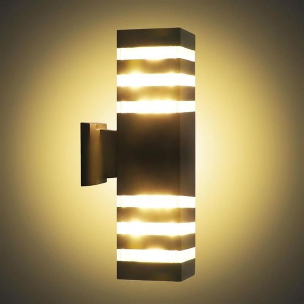 Lámparas de pared Iluminación exterior moderna Lámparas LED impermeables hacia arriba y hacia abajo Decoración industrial para jardín exterior Buitenverlichting293t