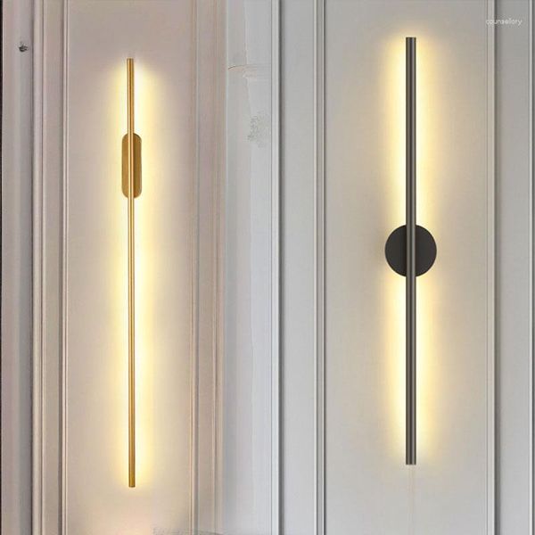 Lampes murales Applique moderne Lumière Nordic Lampe à LED Noir Or pour salon chambre allée chevet lustre 100 80 60 cm