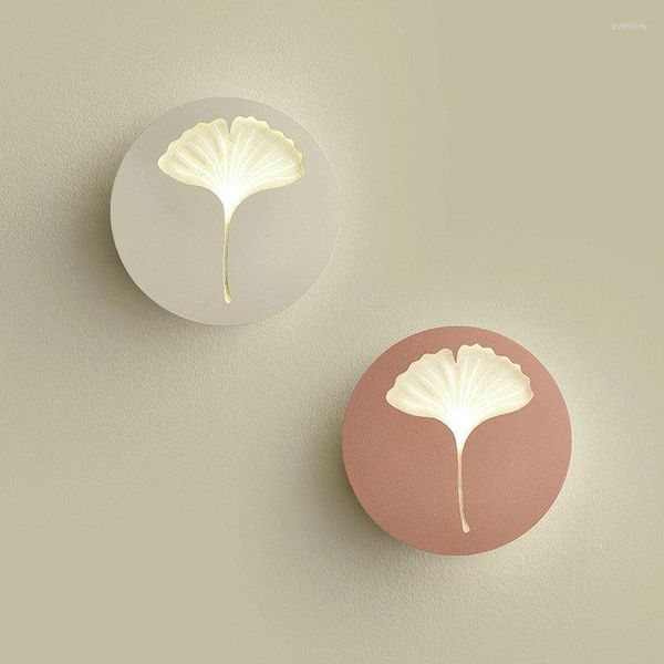 Lámparas de pared Moderna Simple LED 2023 Decoración para el hogar Sala de estar Dormitorio Lámpara Iluminación creativa Trébol Gingko Hoja Luces