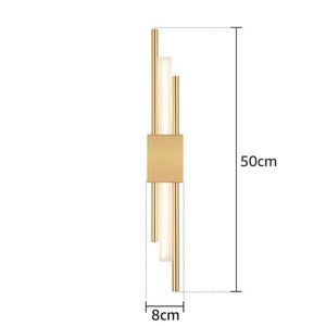 Lámparas de pared Lámpara LED de tubo de 50 cm, color bronce, dorado y negro, moderno y elegante, para sala de estar, pasillo, dormitorio, apliques de iluminación, 2596