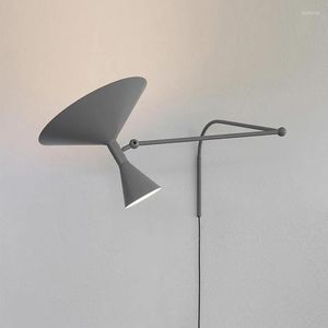 Wandlampen Moderne Swing Arm SCONCE Licht Home Decor Plug -in met Switch Lamp voor slaapkamer Designer Lights Fixture Industrial Style