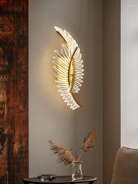 Lampes murales lampe montée cristal moderne finitions mignonnes tête de lit lumière LED pour appliques en verre de chambre