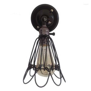 Lámparas de pared Lámpara Edison industrial de hierro forjado montada Chimenea